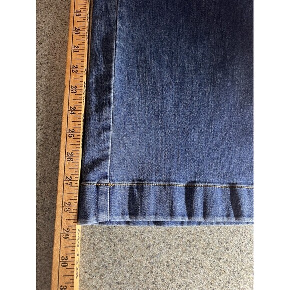 Talbots Flawless High Waist Wide Leg Cropped Jeans Size 10 Side Buttons - Picture 7 of 13